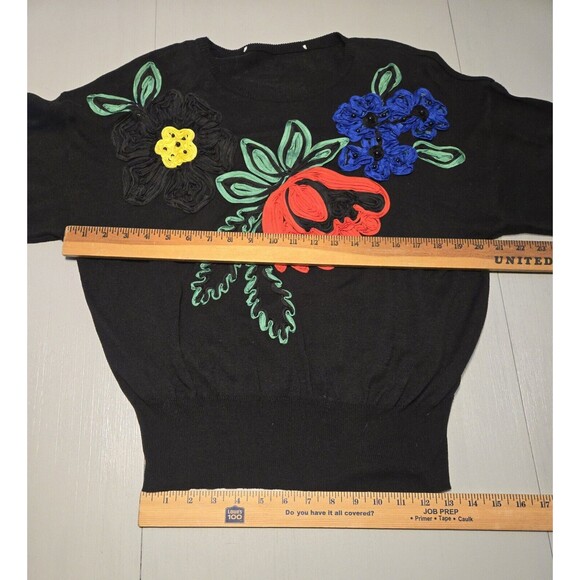 Vtg Escada Womans Sweater & Dress Combo Embroidered Sequin Flower Knit Size 44 - Picture 7 of 16